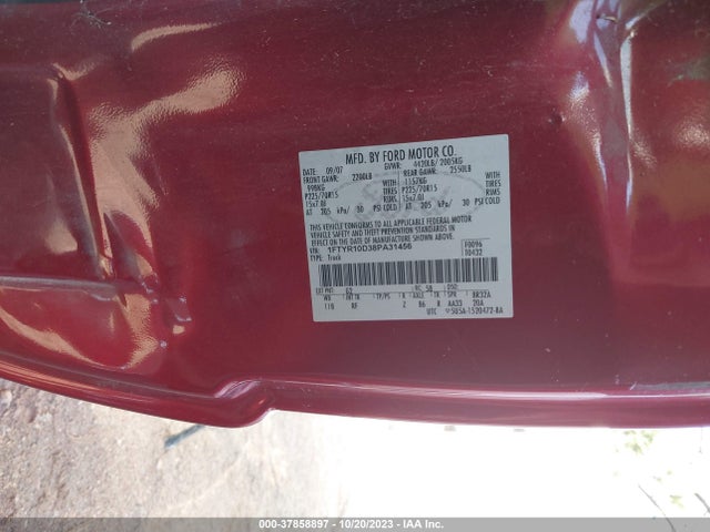2008 FORD RANGER XL/XLT VIN: 1FTYR10D38PA31456