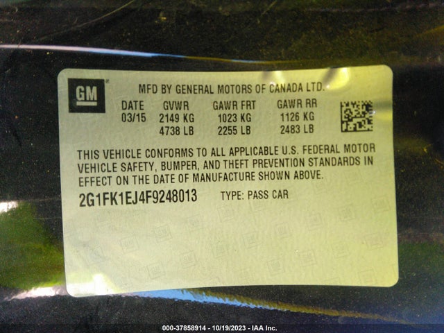 Chevrolet CAMARO 2SS 2015 2G1FK1EJ4F9248013 Image 9