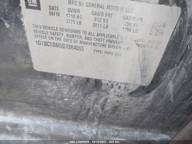 Chevrolet CRUZE LS 2016 1G1BC5SM5G7284555 Image 9