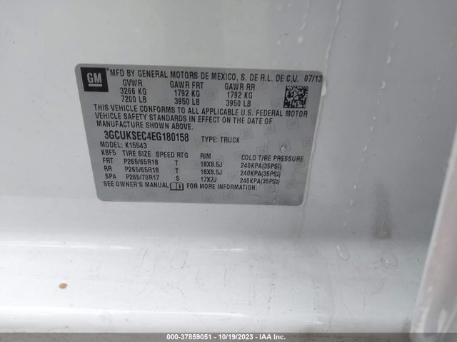 Chevrolet Silverado 1500 Ltz 2014 3GCUKSEC4EG180158 Image 9