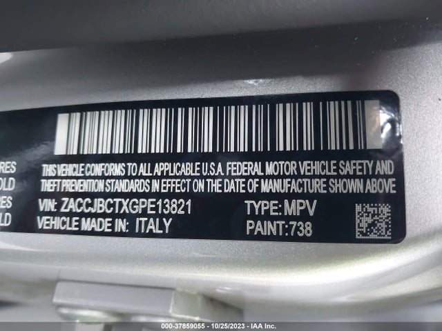 2016 JEEP RENEGADE TRAILHAWK VIN: ZACCJBCTXGPE13821