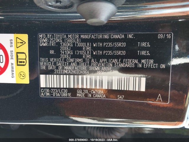 2T2ZZMCA2HC034964 Lexus Rx Rx 350