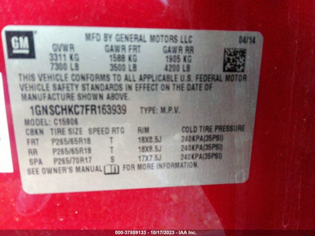 Chevrolet Suburban Ls 2015 1GNSCHKC7FR163939 Image 9