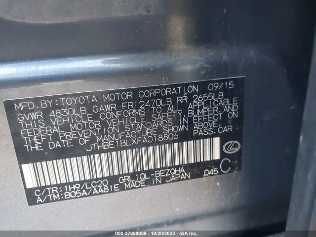 JTHBE1BLXFA018806 Lexus GS 350