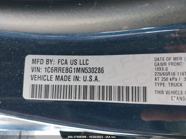 1C6RREBG1MN530286 RAM 1500 Lone Star