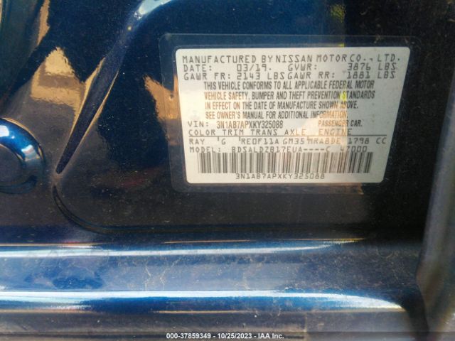 3N1AB7APXKY325088 Nissan SENTRA SV
