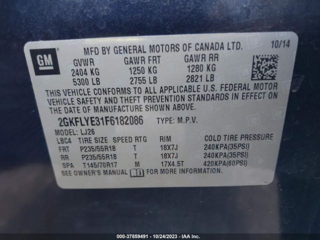 2GKFLYE31F6182086 GMC Terrain Slt