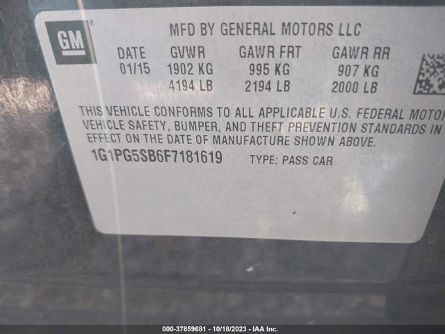Chevrolet CRUZE LTZ 2015 1G1PG5SB6F7181619 Image 9