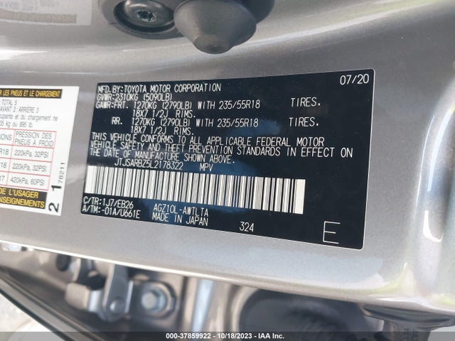 JTJSARBZ5L2178322 Lexus Nx Nx 300 F Sport