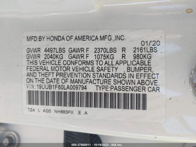 19UUB1F60LA009794 Acura Tlx A-spec/a-spec W/red Leather