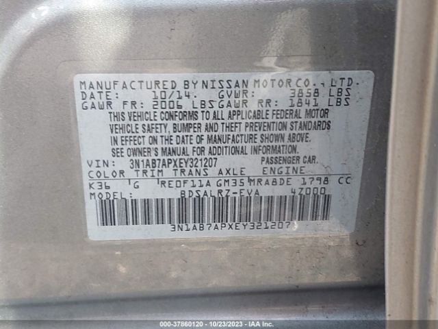 3N1AB7APXEY321207 Nissan SENTRA SR