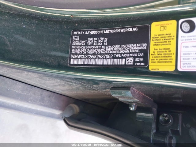 2019 MINI HARDTOP WMWXU3C55K2H87062 Photo 8