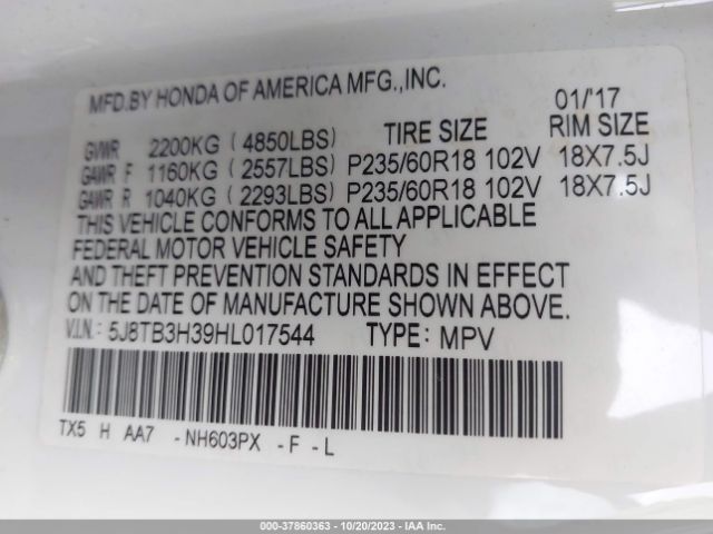 5J8TB3H39HL017544 Acura RDX