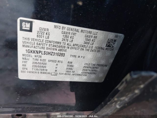 1GKKNPLS0HZ316283 GMC Acadia Denali