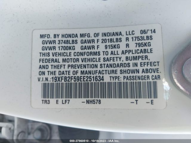 19XFB2F59EE251634 Honda Civic Sedan Lx