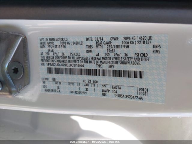 1FMCU0JX9EUC81644 Ford Escape Titanium