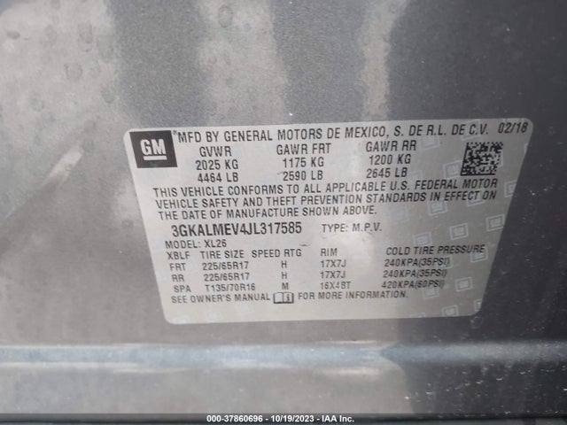 GMC Terrain Sle 2018 3GKALMEV4JL317585 Image 9