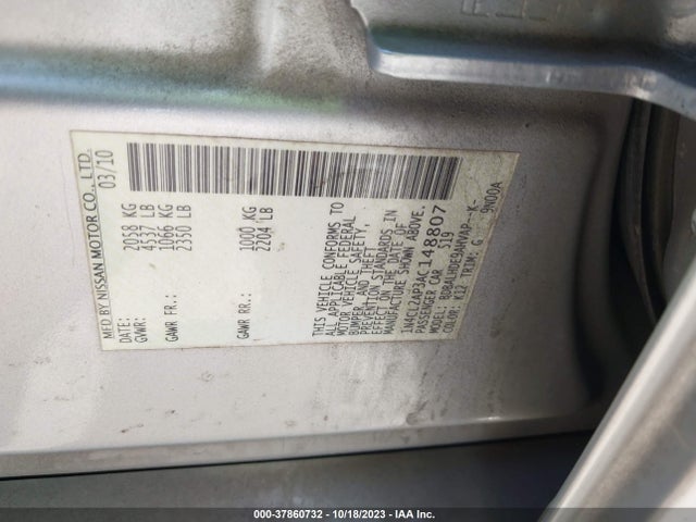 2010 NISSAN ALTIMA HYBRID VIN: 1N4CL2AP3AC148807