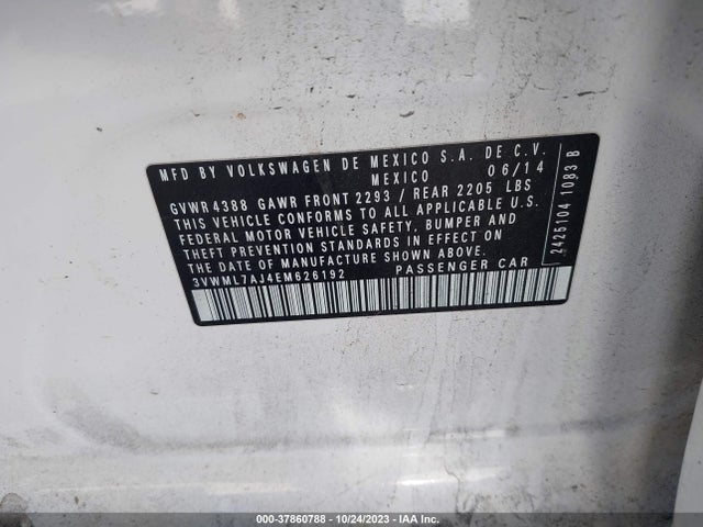 3VWML7AJ4EM626192 Volkswagen Jetta Sportwagen Tdi W/sunroof