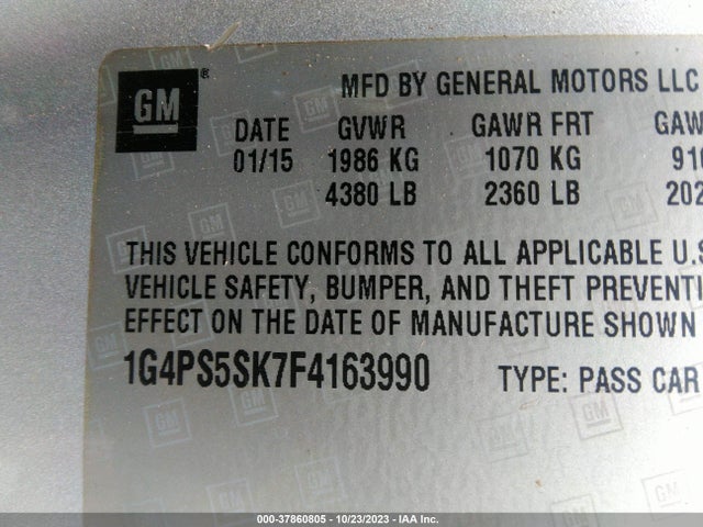 1G4PS5SK7F4163990 Buick Verano Leather Group