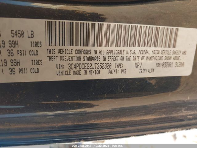 3C4PDCEG2JT352320 Dodge JOURNEY GT
