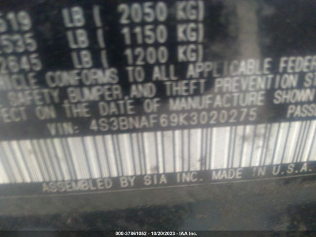 4S3BNAF69K3020275 Subaru Legacy Premium