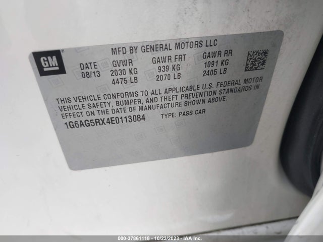 1G6AG5RX4E0113084 Cadillac Ats Standard Awd