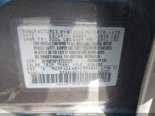 3N1AB7AP1EY224655 Nissan SENTRA SL
