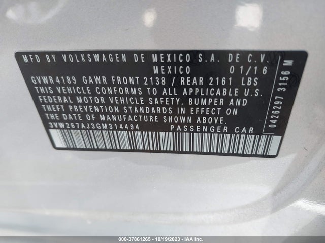 3VW267AJ3GM314494 Volkswagen Jetta Sedan 1.4t S