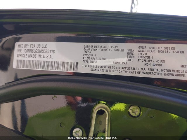 1C6RR6LG5MS530118 RAM 1500 Classic Slt