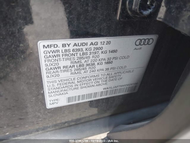 2021 AUDI Q7 WA1LJAF75MD026106 Photo 8