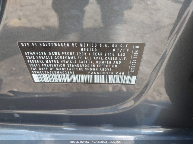 2014 VOLKSWAGEN JETTA 2.0L TDI VIN: 3VWLL7AJXEM403909