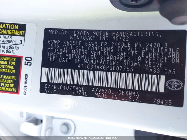 Toyota Camry Hybrid Le 2023 4T1C31AK6PU607755 Image 9