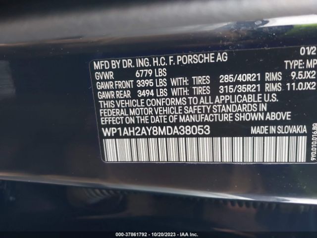 2021 PORSCHE CAYENNE E-HYBRID WP1AH2AY8MDA38053 Photo 8