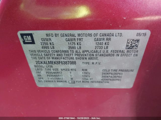 2GKALMEK8F6387088 GMC Terrain Sle