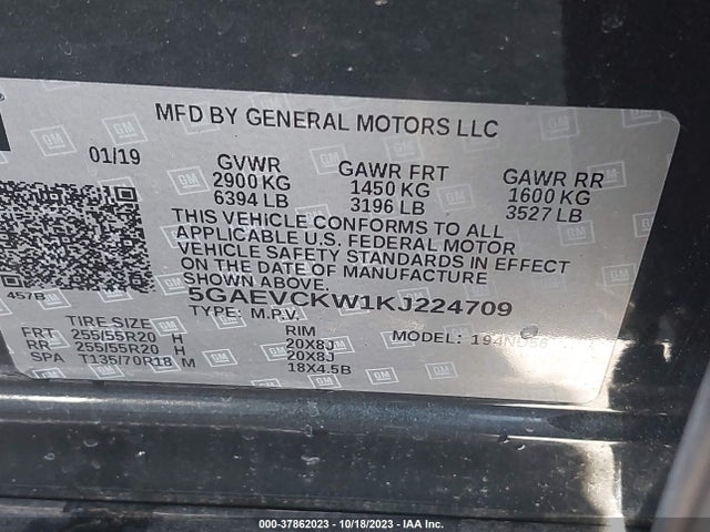 5GAEVCKW1KJ224709 Buick Enclave Avenir