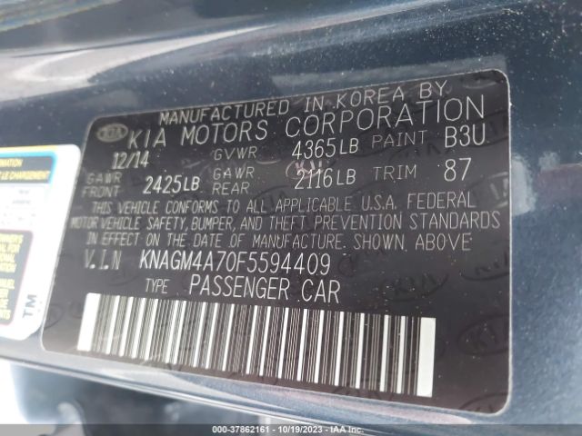 KNAGM4A70F5594409 KIA Optima Lx