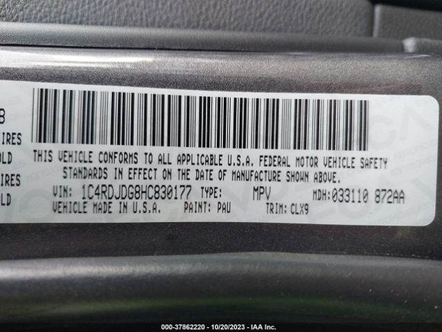 1C4RDJDG8HC830177 Dodge DURANGO GT