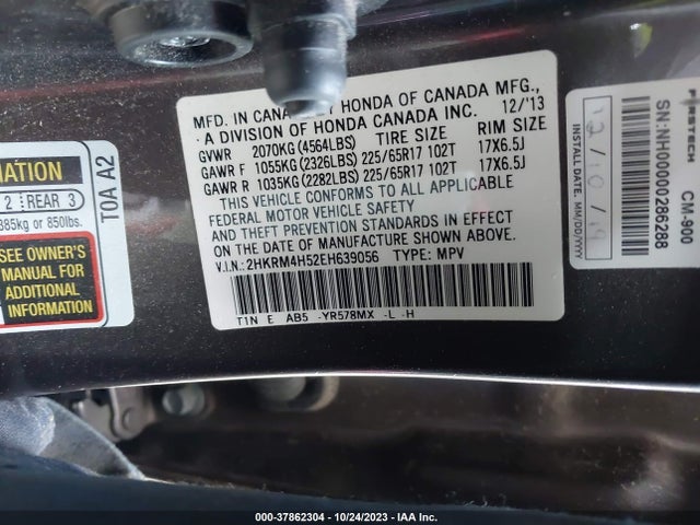 Honda CR-V EX 2014 2HKRM4H52EH639056 Image 9