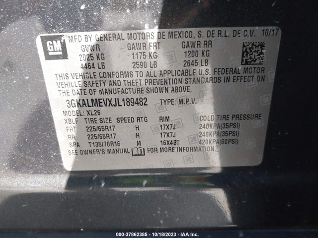 GMC Terrain Sle 2018 3GKALMEVXJL189482 Image 9