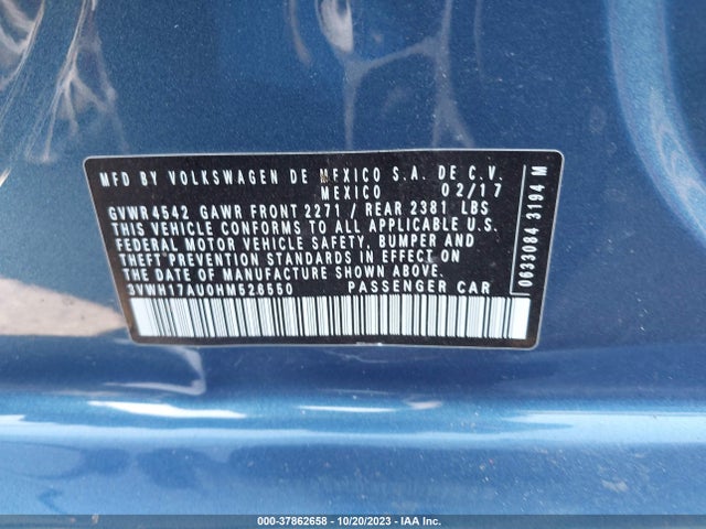 3VWH17AU0HM526550 Volkswagen Golf Alltrack S/se/sel