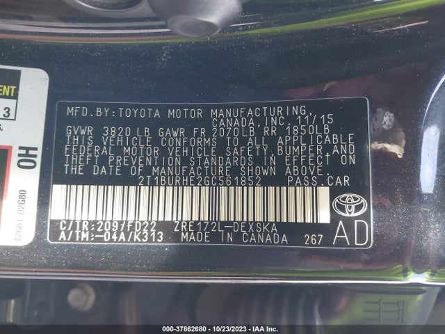 Toyota Corolla S Plus 2016 2T1BURHE2GC561852 Image 9