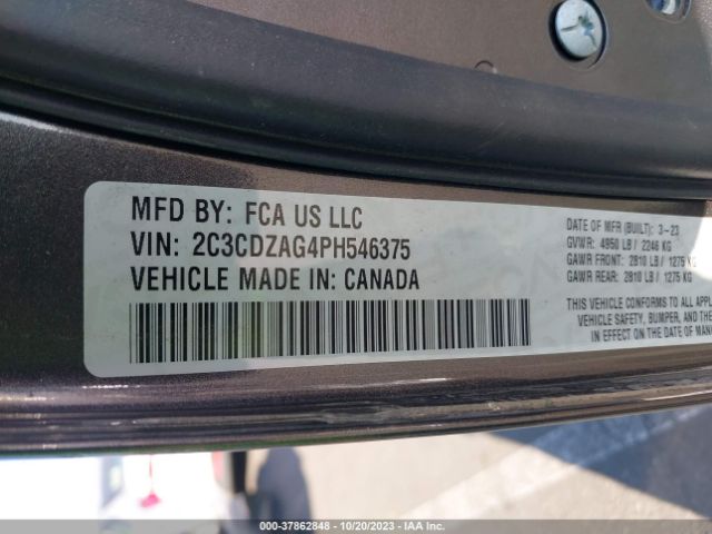 2C3CDZAG4PH546375 Dodge Challenger Sxt