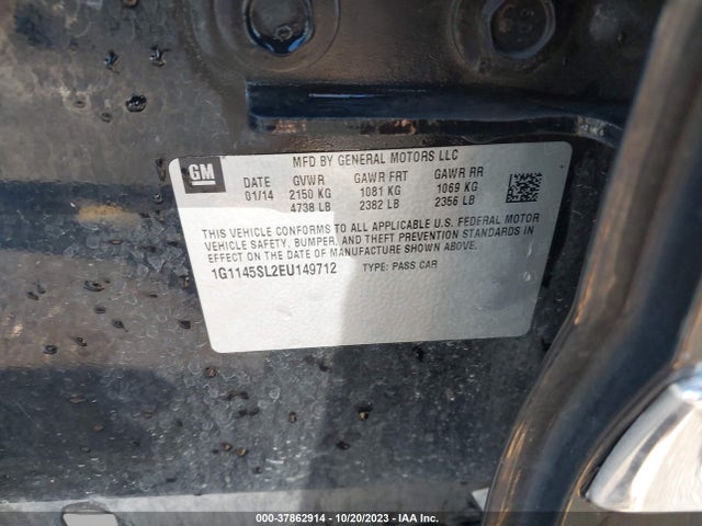 Chevrolet Impala 1lz 2014 1G1145SL2EU149712 Image 9