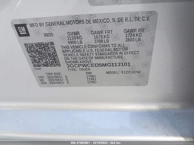 Chevrolet Silverado 1500 Lt 2021 3GCPWCED5MG113101 Image 9