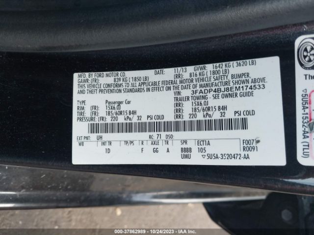 3FADP4BJ8EM174533 Ford FIESTA SE