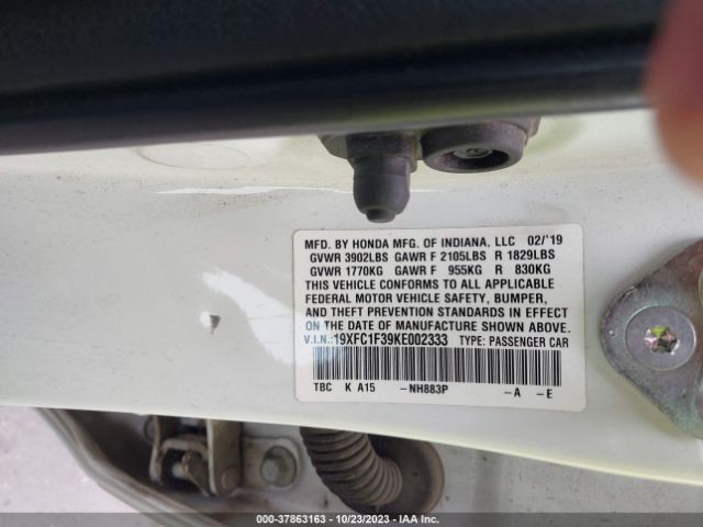 19XFC1F39KE002333 Honda Civic Sedan Ex