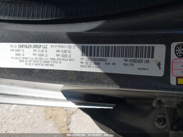 2013 DODGE AVENGER SXT VIN: 1C3CDZCB5DN660924
