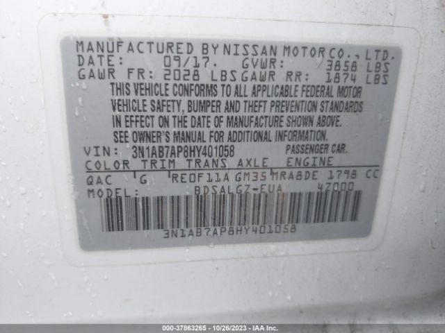 3N1AB7AP8HY401058 Nissan SENTRA SL