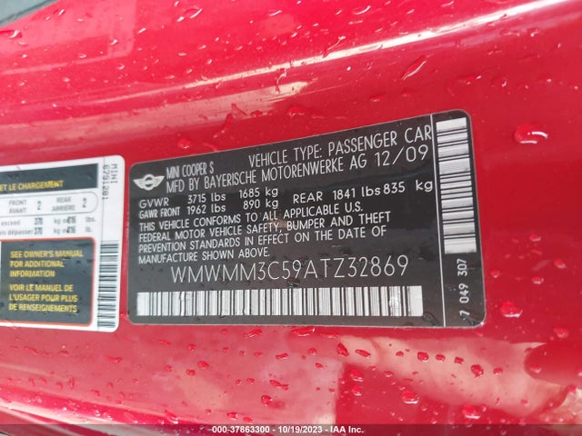 2010 MINI COOPER CLUBMAN WMWMM3C59ATZ32869 Photo 8